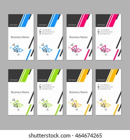 Modern flat design business cards. UI Template. Vector