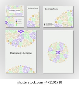 Modern flat design business cards. UI Template. Vector