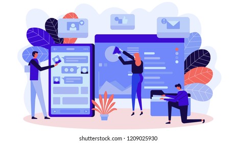 Modern flat design business concept for marketing to use for web design, infographics, landing page, website and mobile, isolated on white background.