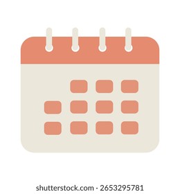 Modern flat design of a calendar, ideal for office, business, and organizational illustrations related to time