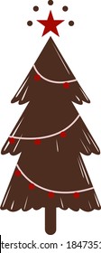 diseño moderno y plano. Se puede usar para folletos impresos, carteles, tarjetas de visita o para la web.
Ilustración vectorial. Árbol de Navidad, árbol de abetos