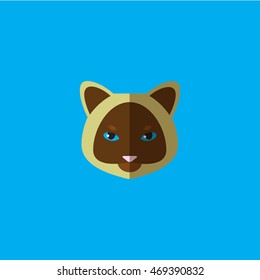 Modern Flat Design Cat Icon Vector Illustration