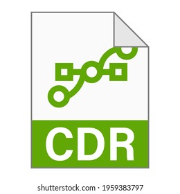 Modern flat design of CDR illustration file icon for web