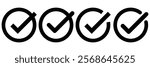 Modern flat design, Checkmark icon set. Check box icon with correct, accept checkmark icons tick box checked. Approve symbol. check mark icon vector .symbol, sign, yes, right. Design eps 10