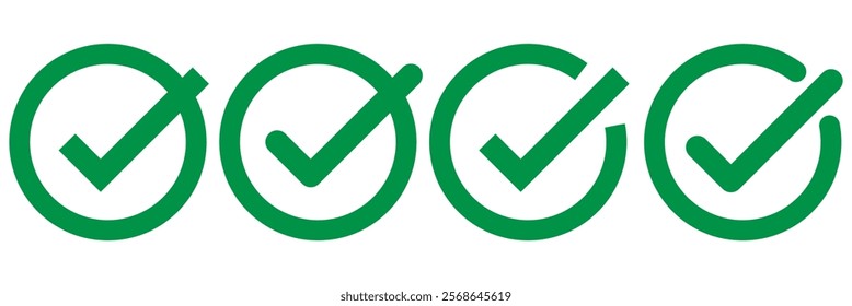 Modern flat design, Checkmark icon set. Check box icon with correct, accept checkmark icons tick box checked. Approve symbol. check mark icon vector .symbol, sign, yes, right. Design eps 10