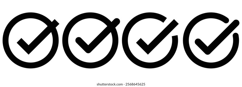 Modern flat design, Checkmark icon set. Check box icon with correct, accept checkmark icons tick box checked. Approve symbol. check mark icon vector .symbol, sign, yes, right. Design eps 10