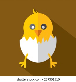 Modern Flat Design Chick Icon Vector Illustration