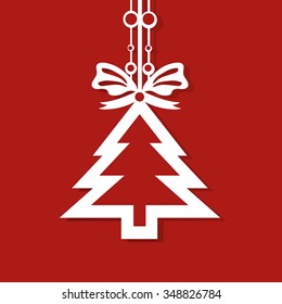 Modern flat design with Christmas pine tree