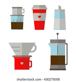 Modern Flat Design Coffee  Vector Illustration