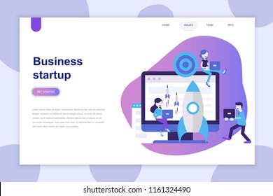 Modernes flaches Design-Konzept von Business Startup für Website und mobile Website. Seitenvorlage für die Landung. Kann für Web-Banner, Infografiken, Heldenbilder verwendet werden. Vektorillustration.