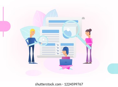 Modern Flat Design Concept of Business Recruiting for Website and Mobile Development. Vector Illustration for Web Banners,  Apps, Landing Page. HR Job Presentation.