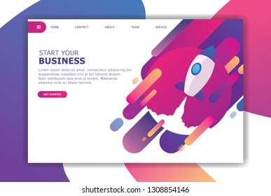 Modern flat design concept of business, rocket flat design concept