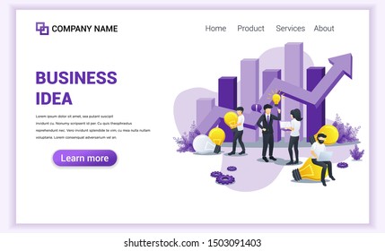 Modern Flat design concept of Business Idea with characters businessman having idea. Can use for business, content marketing, financial, banner, landing page, web template. Flat vector illustration