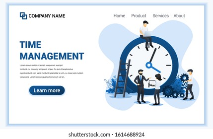 Modern Flat design concept of Business management with Characters planning a schedule. Time management, Save time. Can use for banner, infographic, landing page, web template. Flat vector illustration