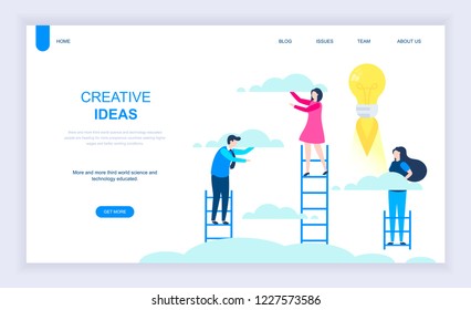 Modern flat design concept of Creative Idea with decorated small people character for website and mobile website development. UI and UX design. Landing page template. Vector illustration.