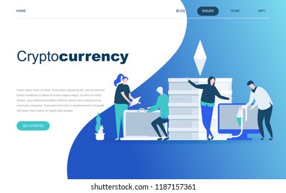 Modern flat design concept of Cryptocurrency Exchange for website and mobile website development. Landing page template. Farm for mining digital money and trading currency. Vector illustration.