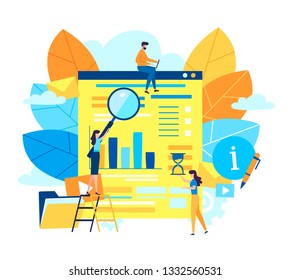 Modern flat design concept of Data Analysis Process and web page design for website and mobile website. Vector illustration in colorful cartoon style