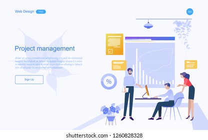 Modern flat design concept of digital marketing for banner and website.landing page template. content strategy and management. Vector illustration.