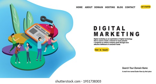 Modern flat design concept of Digital Marketing Pro Vector.