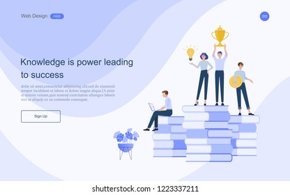 Modern flat design concept of  education for website and landing page template.Online education, training and courses,Learning to lead to success. Vector illustration.