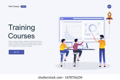 Modern flat design concept of education for website banner and landing page template.Online education, training and courses, learning. Vector illustration.
