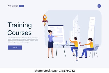 Modern flat design concept of education for website banner and landing page template.Online education, training and courses, learning. Vector illustration.