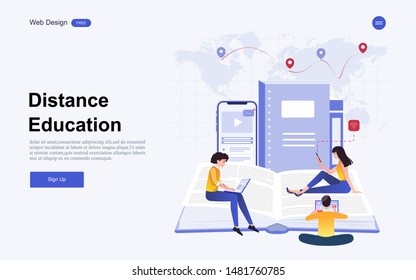 Modern flat design concept of education for website banner and landing page template.Online education, training and courses, learning. Vector illustration.