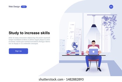 Modern flat design concept of education for website banner and landing page template.Online education, training and courses, learning. Vector illustration.