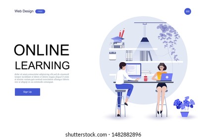 Modern flat design concept of education for website banner and landing page template.Online education, training and courses, learning. Vector illustration.