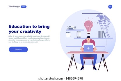 Modern flat design concept of education for website banner and landing page template.Online education, training and courses, learning. Vector illustration.
