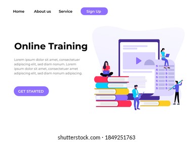 Modern flat design concept of education for website banner and landing page template.Online Training, training and courses, learning. Vector illustration.