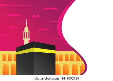 Modern flat design concept of Hajj and Umrah. Flat vector illustration.