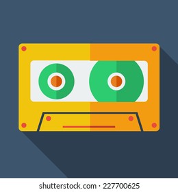 Modern flat design concept icon. Tape recorder. Vector illustration.