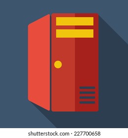 Modern flat design concept icon computer  server system block. Vector illustration.