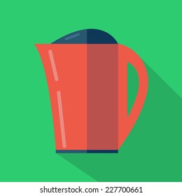 Modern flat design concept icon. Kettle tea and Coffee makers. Vector illustration.