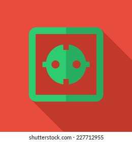 Modern flat design concept icon electrical outlet. Vector illustration.
