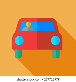 Modern flat design concept icon car. Vector illustration.