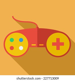 Modern flat design concept icon. Gamepad, computer joystick. Vector illustration.