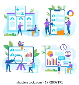 Modern Flat design concept icons for Recruitment concept. Can be used for Web Project and Applications. Vector Illustration