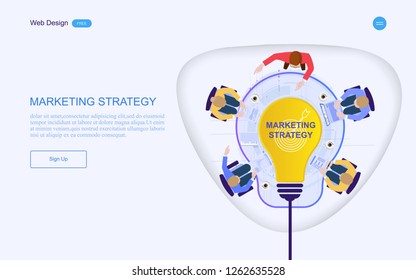 Modern flat design concept of marketing for banner and website, landing page template. Content strategy and management,analysis, development Vector illustration.