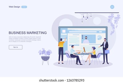 Modern flat design concept of marketing for banner and website, landing page template. Content strategy and management,analysis, development Vector illustration.