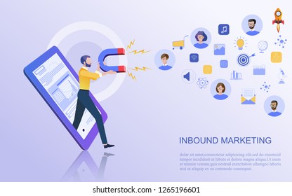 Modern flat design concept of marketing for banner and website templates Strategy and content management, analysis including marketing promotion, vector illustration.