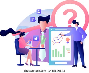 Modern flat design concept of Marketing Strategy management for banner and website. Landing page template. Business analysis, content strategy idea and management concept. Vector illustration.