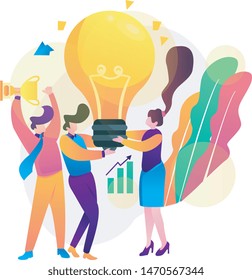 Modern flat design concept of Marketing Strategy management for banner and website. Landing page template. Business analysis, content strategy idea and management concept. Vector illustration.