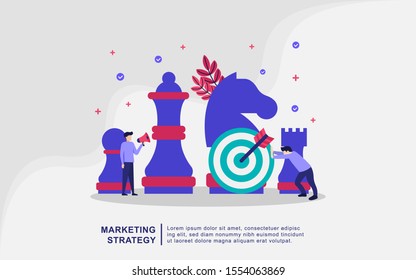 Modern flat design concept of Marketing Strategy for banner and website. Landing page template. Business analysis, content strategy and management concept. Vector illustration.