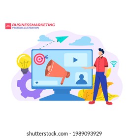 Modern flat design concept of marketing for banner and website, landing page template. Content strategy and management,analysis, development Vector illustration.