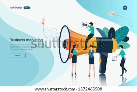Modern flat design concept of marketing for banner and website, landing page template. Content advertising and business promotion on the Internet.Vector illustration.