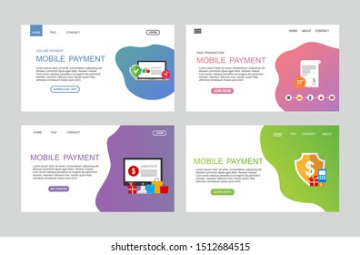 Modern flat design concept mobile payment for website and mobile website. Landing page template. Easy to edit and customize. Vector illustration
