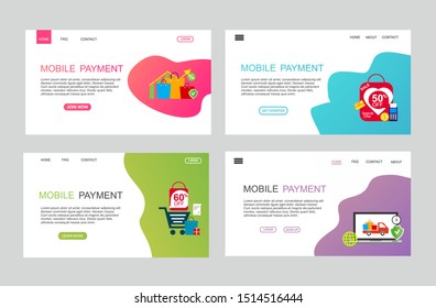 Modern flat design concept mobile payment for website and mobile website. Landing page template. Easy to edit and customize. Vector illustration