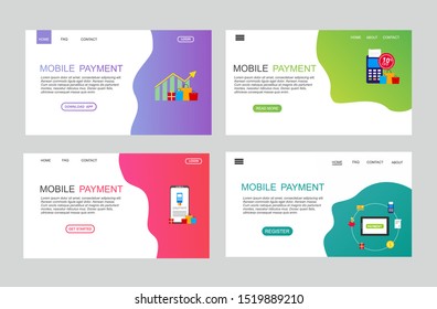 Modern flat design concept mobile payment for website and mobile website. Landing page template. Easy to edit and customize. Vector illustration